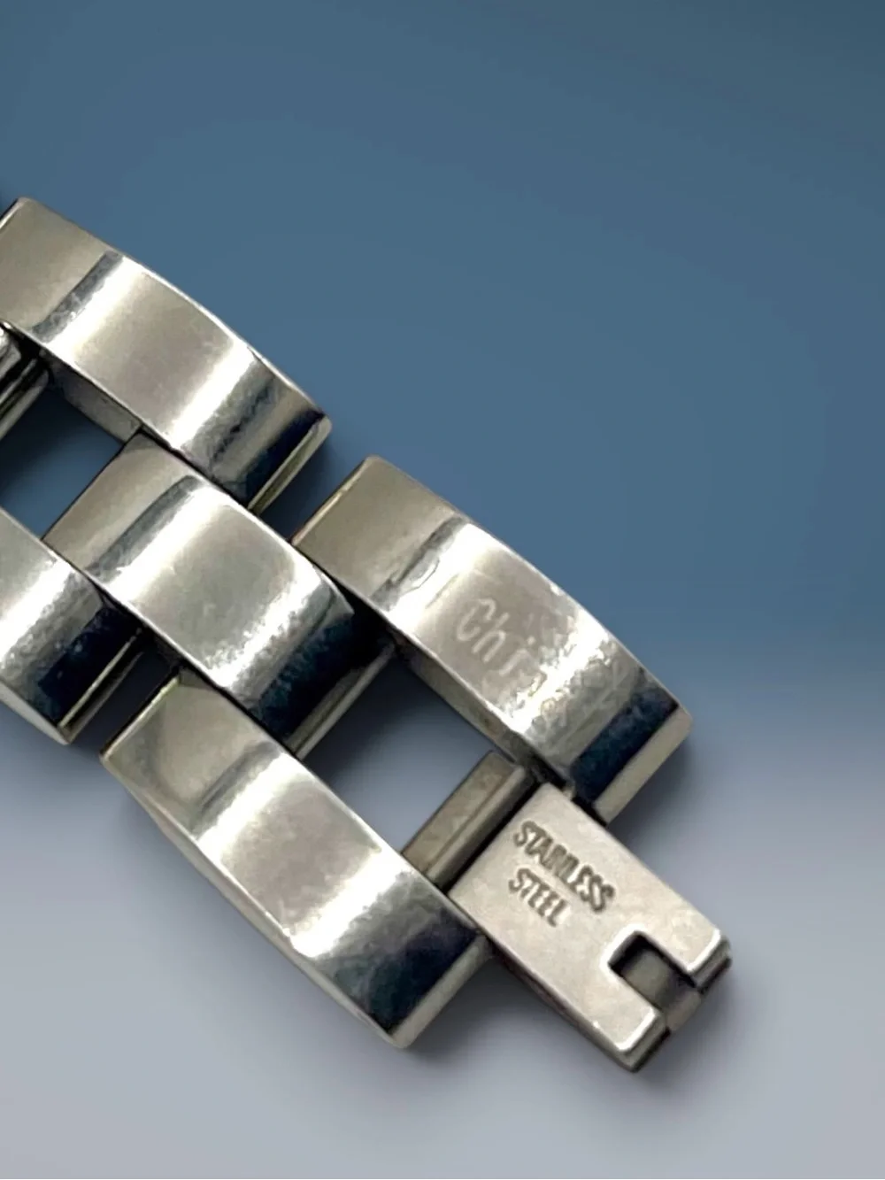 Men’s Stainless Steel Watch Link Style Chain Bracelet Substantial Statement
